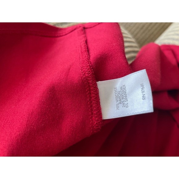 J Jill Womens Ponte Dress Size MP Petite Ruffle Stretch Red Business Comfort - Picture 9 of 13